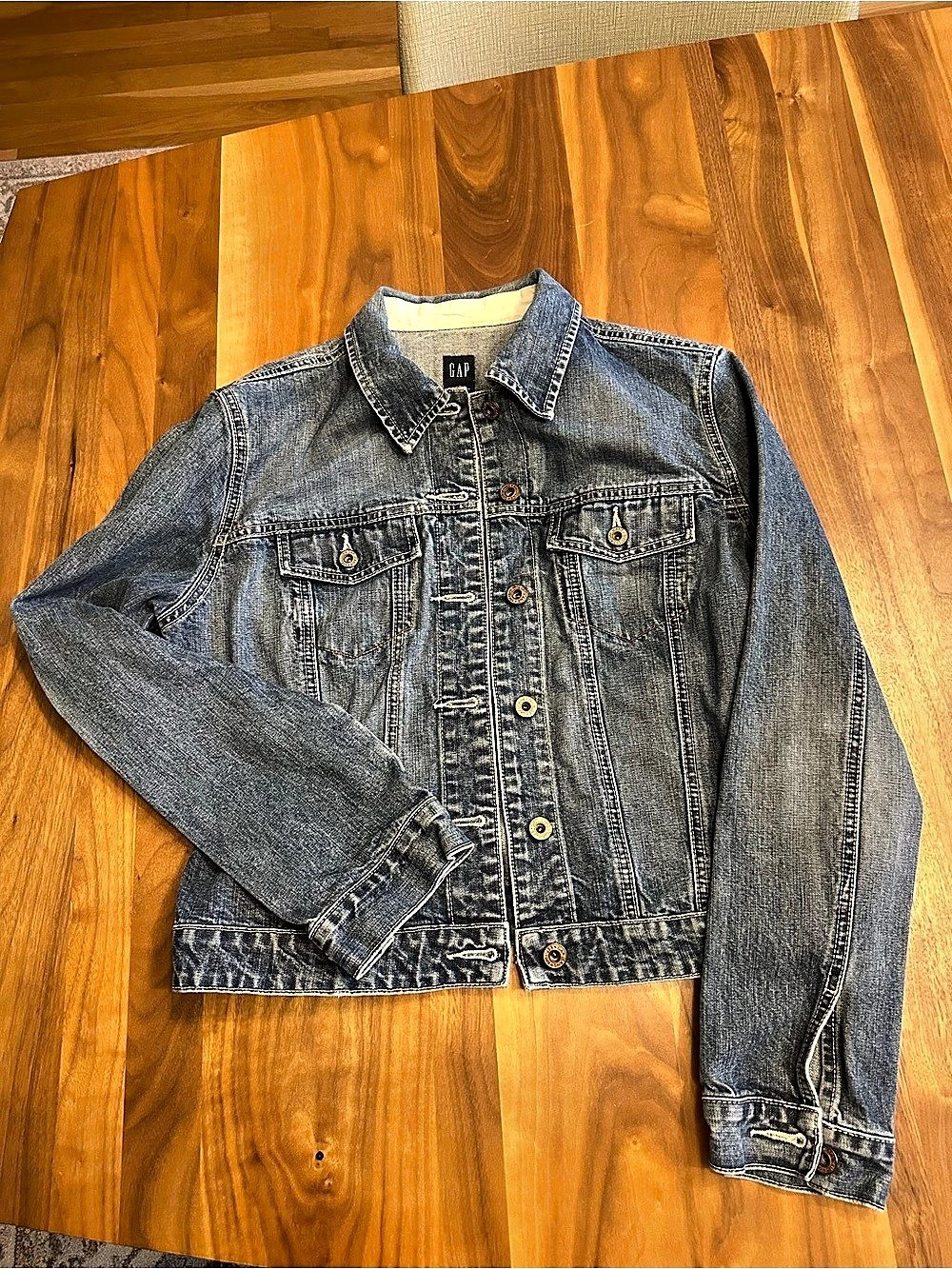 Gap 1990s Y2K Denim Trucker Jacket Size Medium